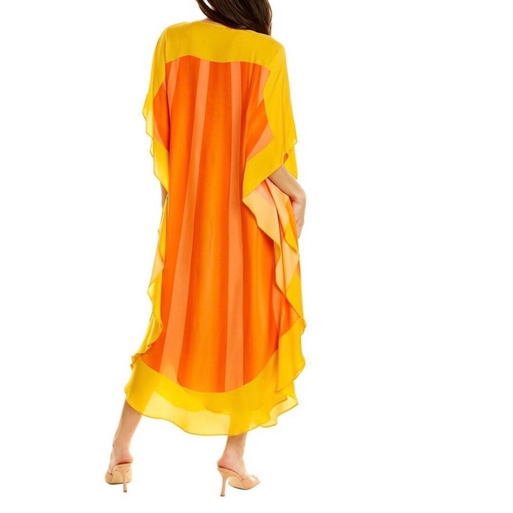 Trina Turk Shante Bicolor Caftan | Heatwave | XL | Resort Luxe - Picture 3 of 9